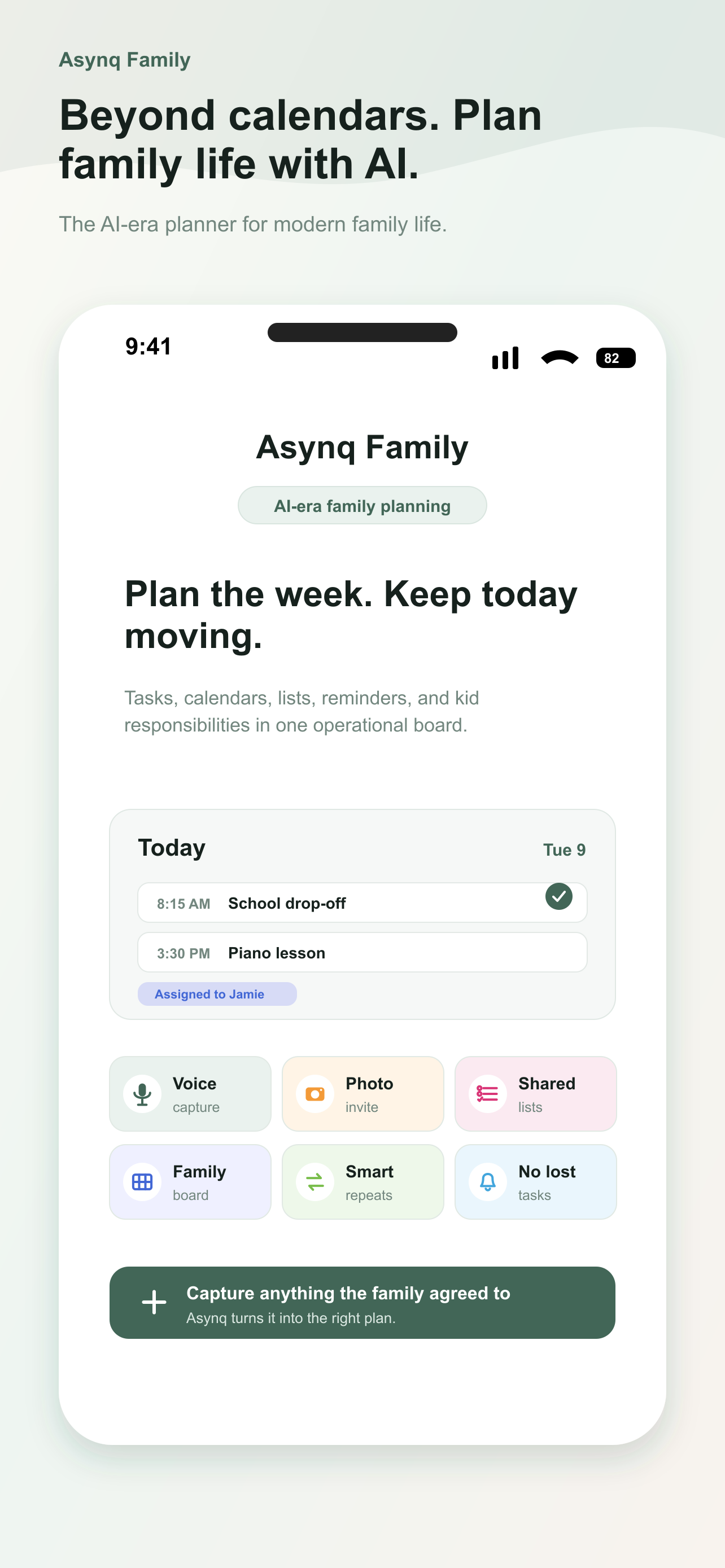 Familia AI family planner screen
